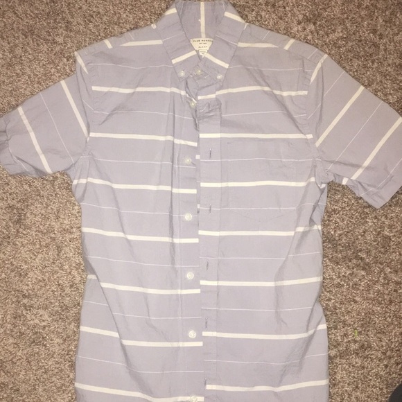 Club Monaco Other - Club Monaco Grey and White Striped Button Up Tee